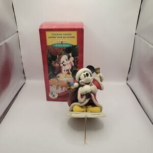 Vintage Disney Hallmark Mickey Mouse Santa Mantle Stocking Hanger